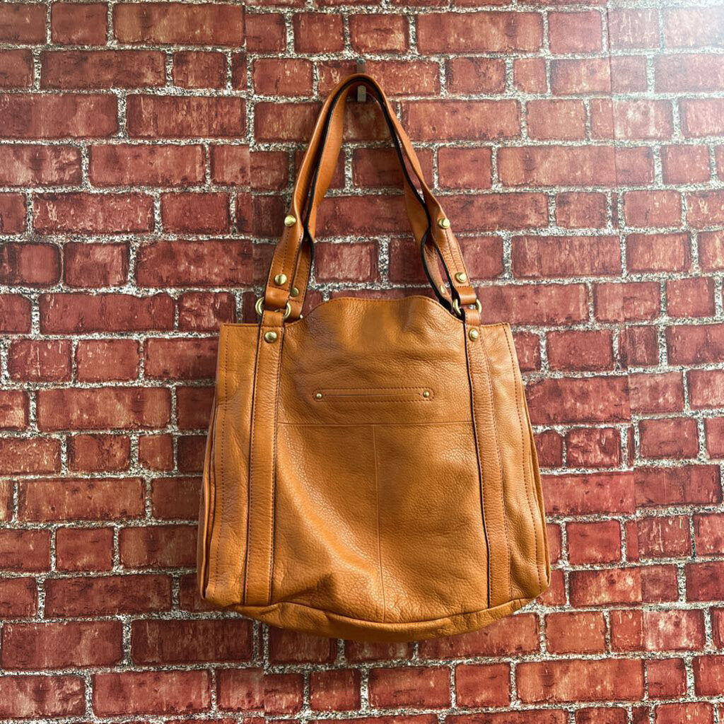 B Makowsky Leather Handbag Orange OS