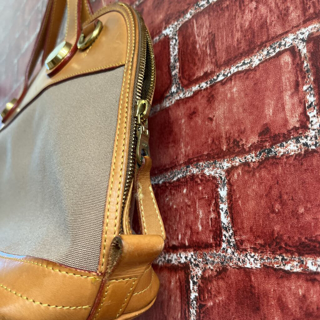 Vintage Dooney and Bourke Cabriolet Satchel leather and Canvas Brown