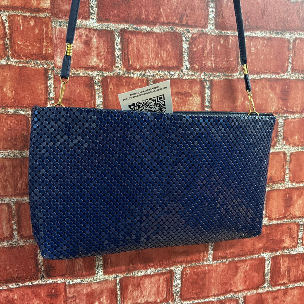 Metal Chainmail Wristlet bag Blue OS