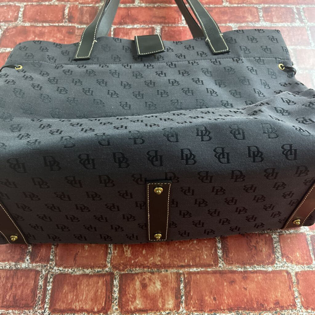 Dooney and Bourke Monogram Canvas Bag Black