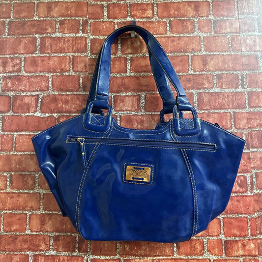 Maxx New York Patent Leather Handbag Blue