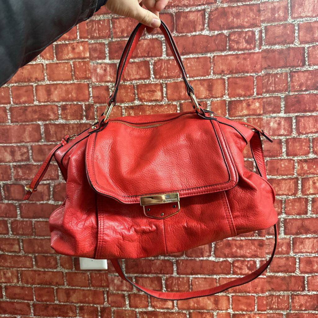 B. Makowsky Red Leather Shoulder Bag