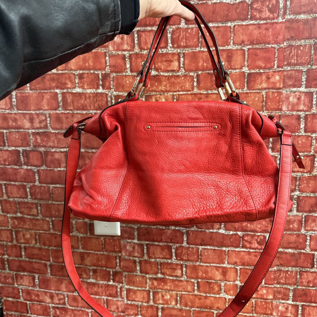 B. Makowsky Red Leather Shoulder Bag