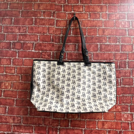 Dooney and Bourke Black White Leather Tote Bag