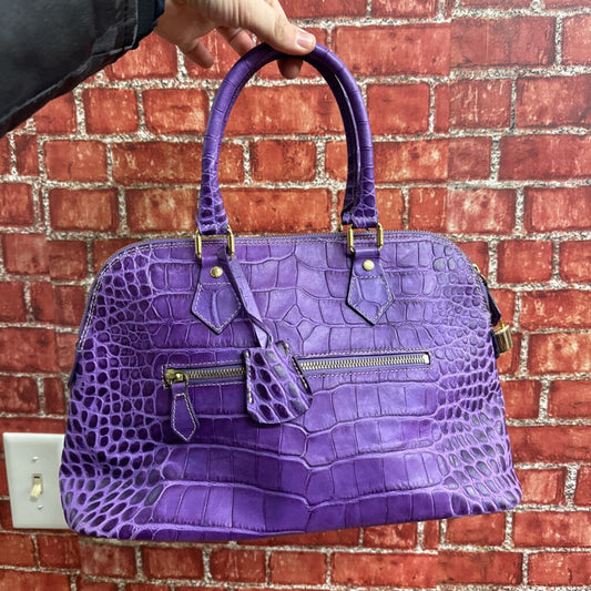 Dooney Bourke Purple Faux Croc Leather Bag