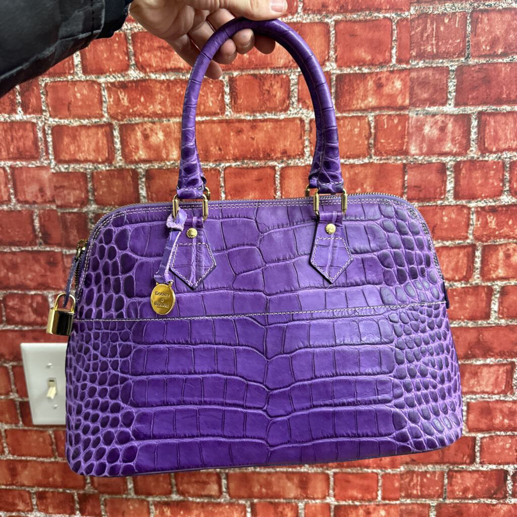 Dooney Bourke Purple Faux Croc Leather Bag