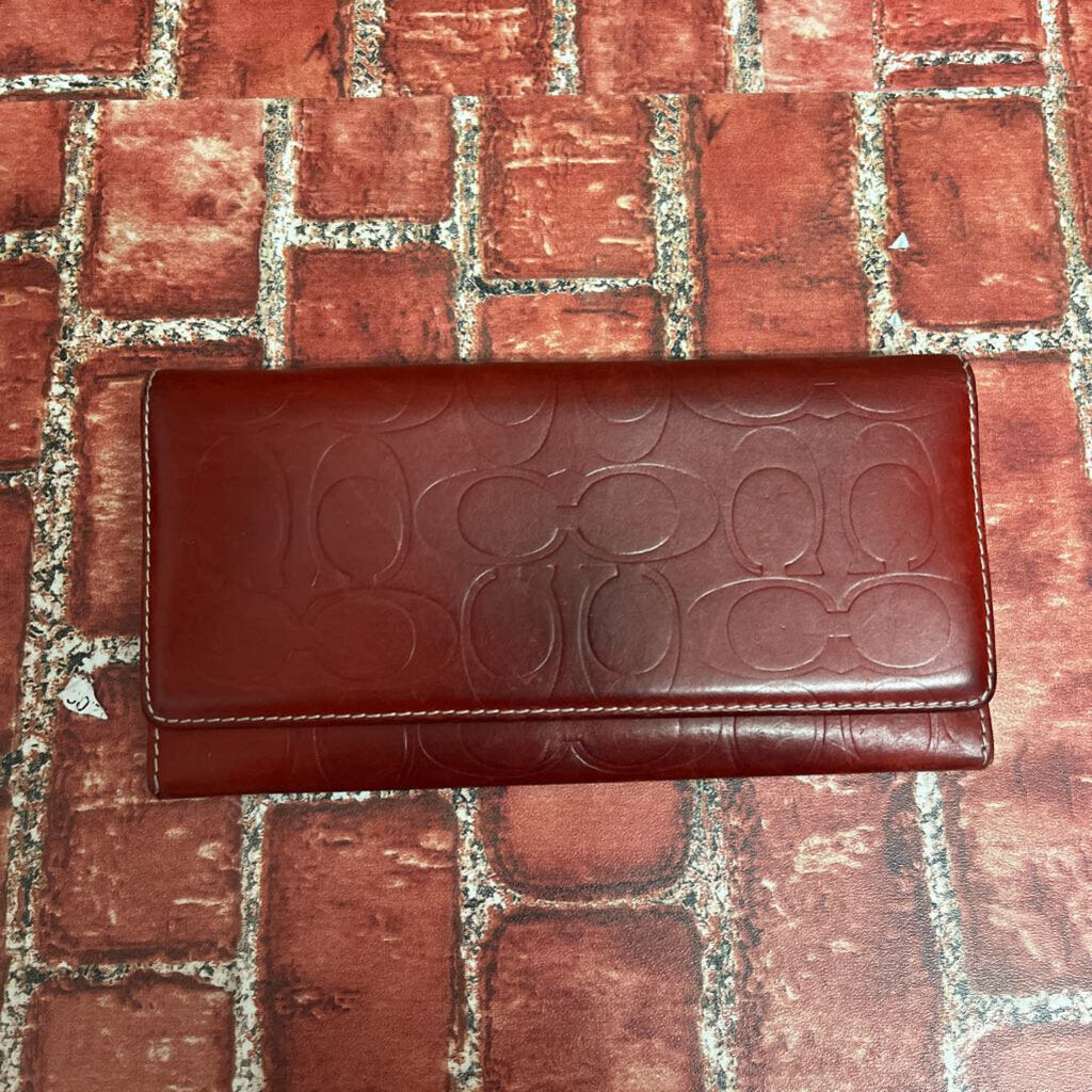 Vintage Coach Red CC Monogram Wallet