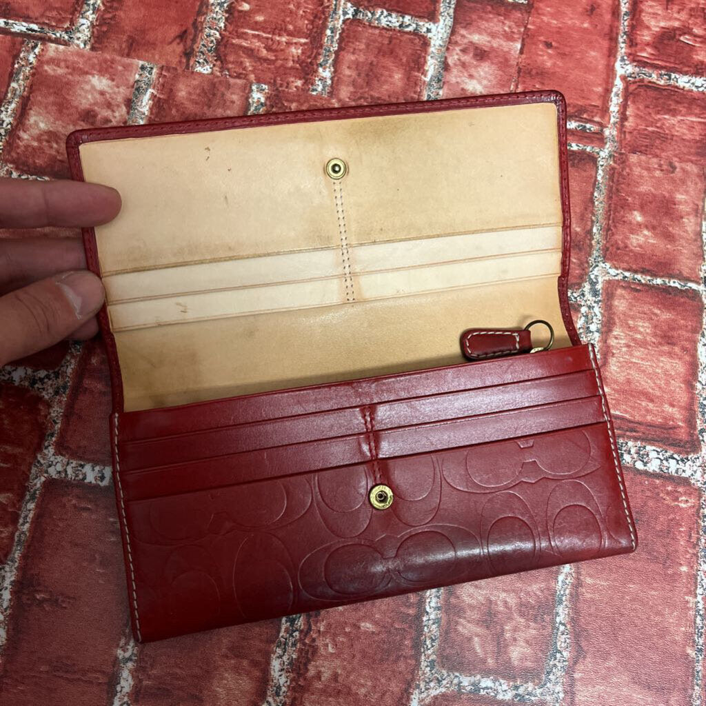 Vintage Coach Red CC Monogram Wallet