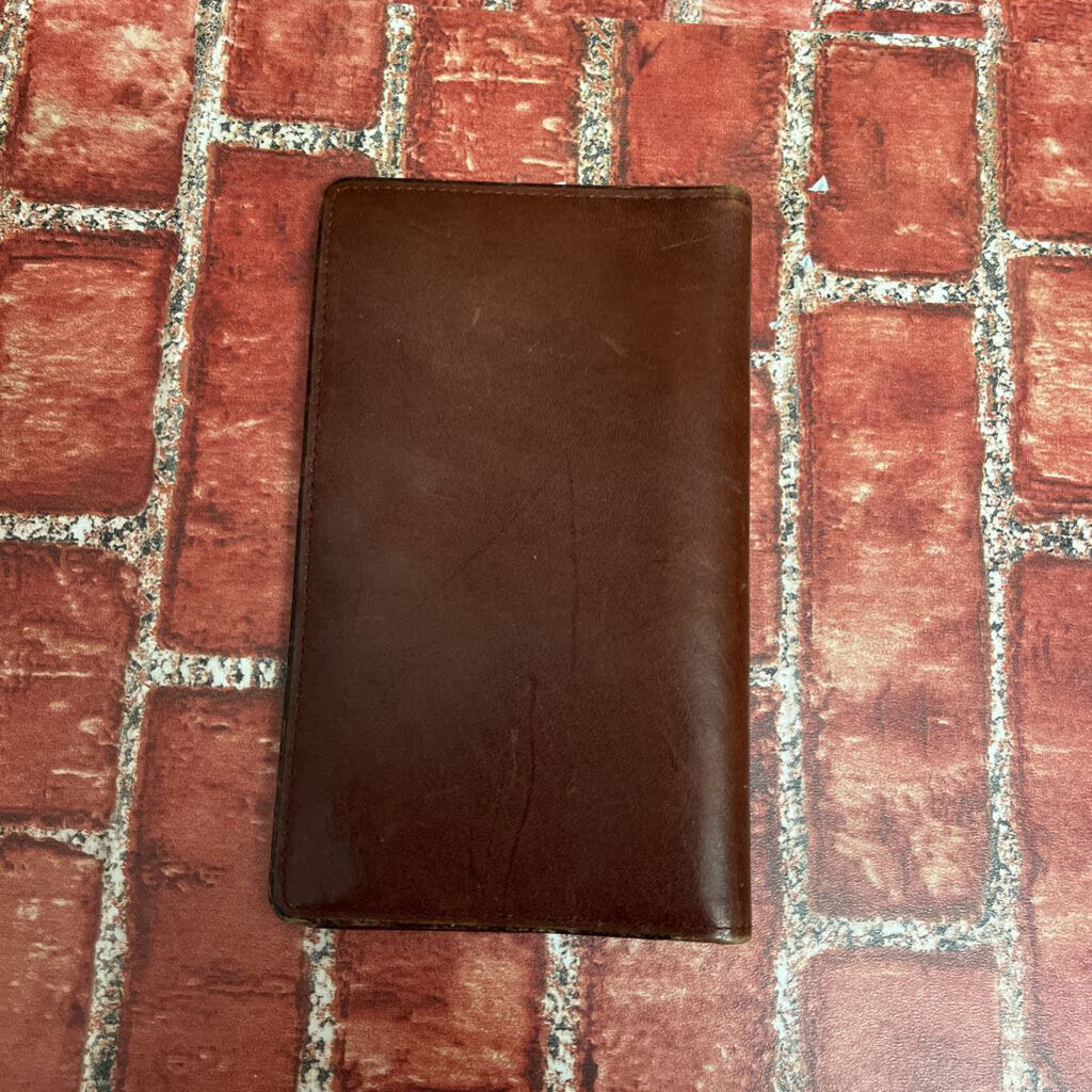 Leather Pocket Daytimer Wallet Brown