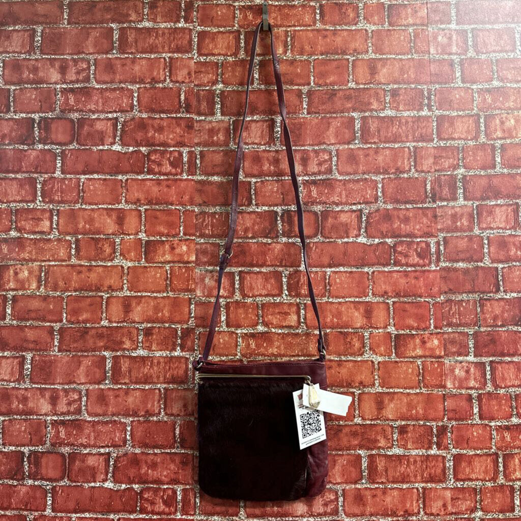 Vintage Leather Cowhide Mini Crossbody Red bag