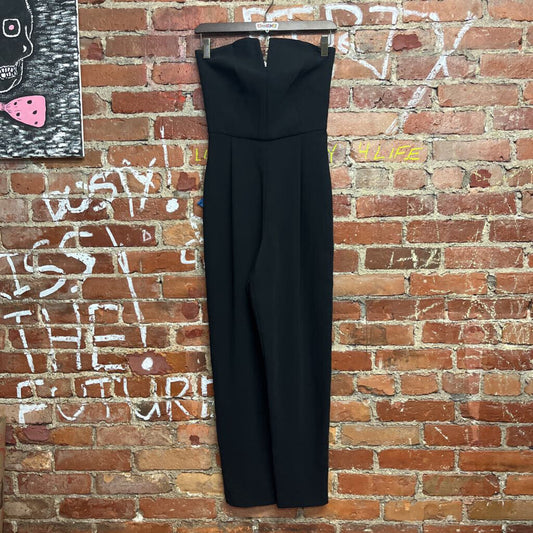 Topshop Strapless Jumpsuit Black Size 2