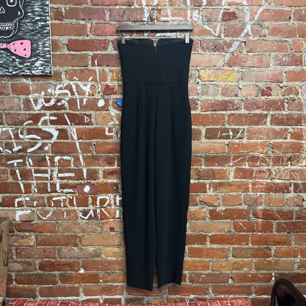 Topshop Strapless Jumpsuit Black Size 2