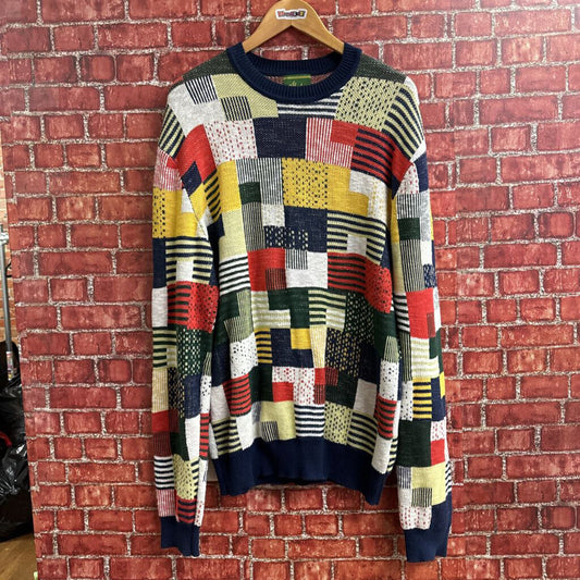 O'hanlon Patchwork Knit Sweater Multi Color Size M