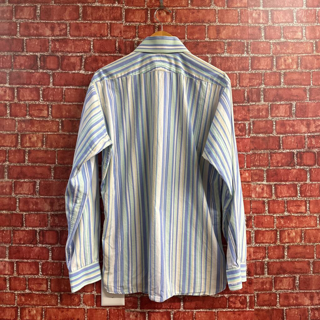 Burberry London Striped Button Down Blue Size M