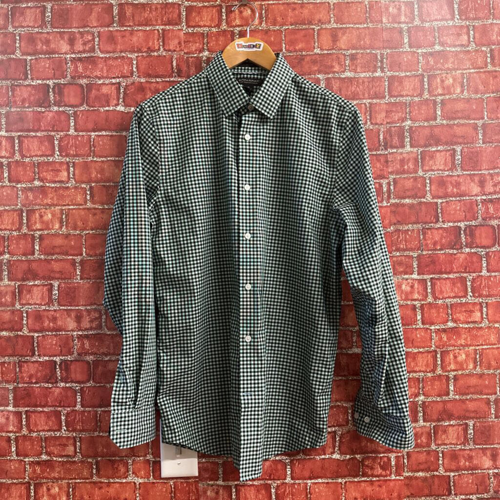 Banana Republic Plaid button Down Green Black size M