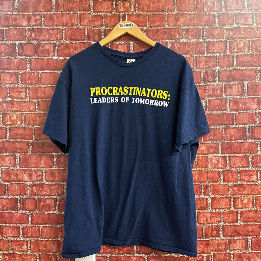 Procrastinator Tee Blue Size XL