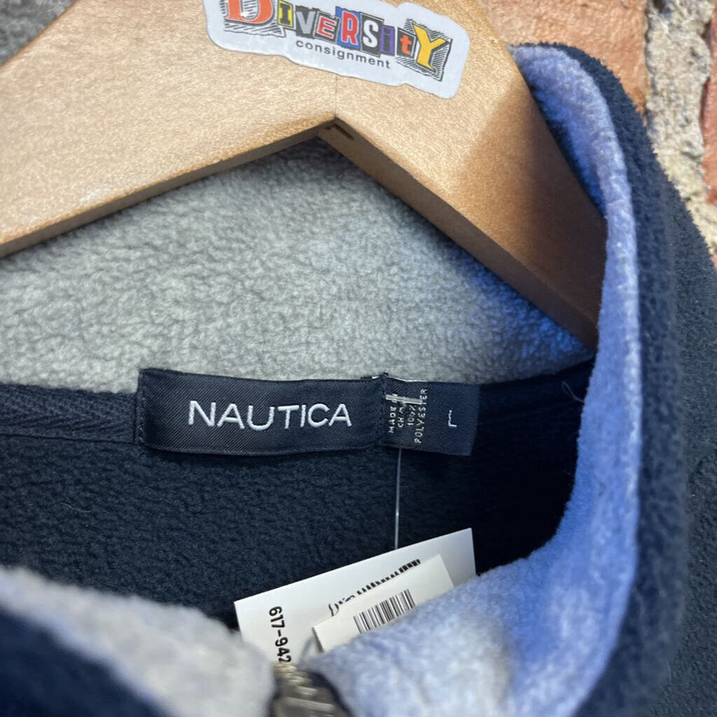 Nautica Pullover Fleece Jacket Blue Size Large