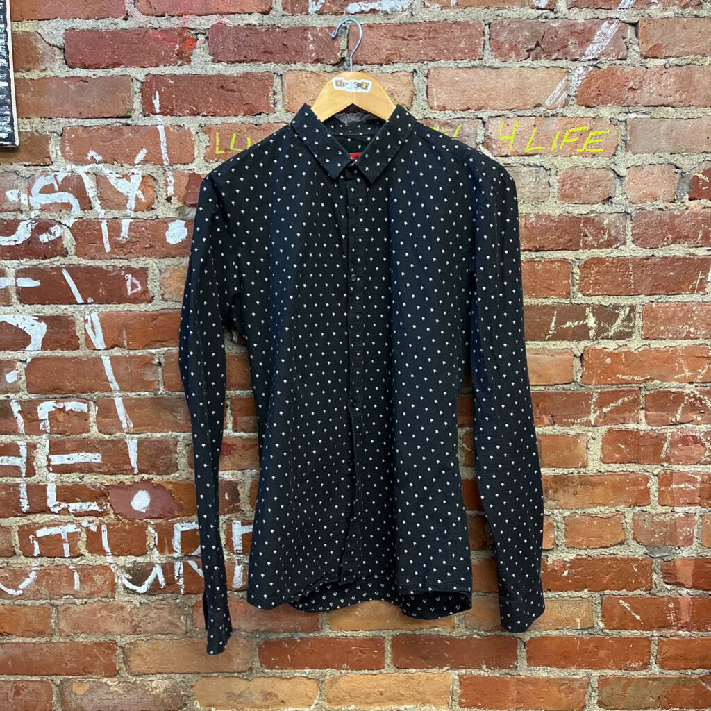 Hugo Boss Arrow Polka Dot Button Up Size Medium