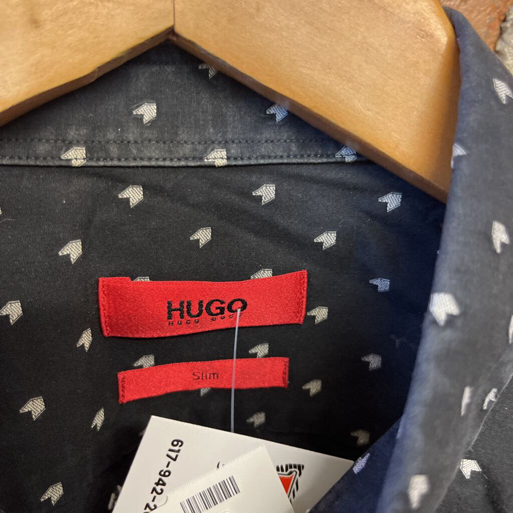 Hugo Boss Arrow Polka Dot Button Up Size Medium