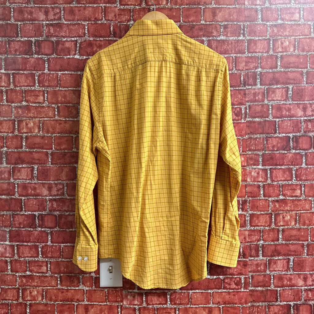 Peter Christian Cotton Checker Button Down Yellow Size M