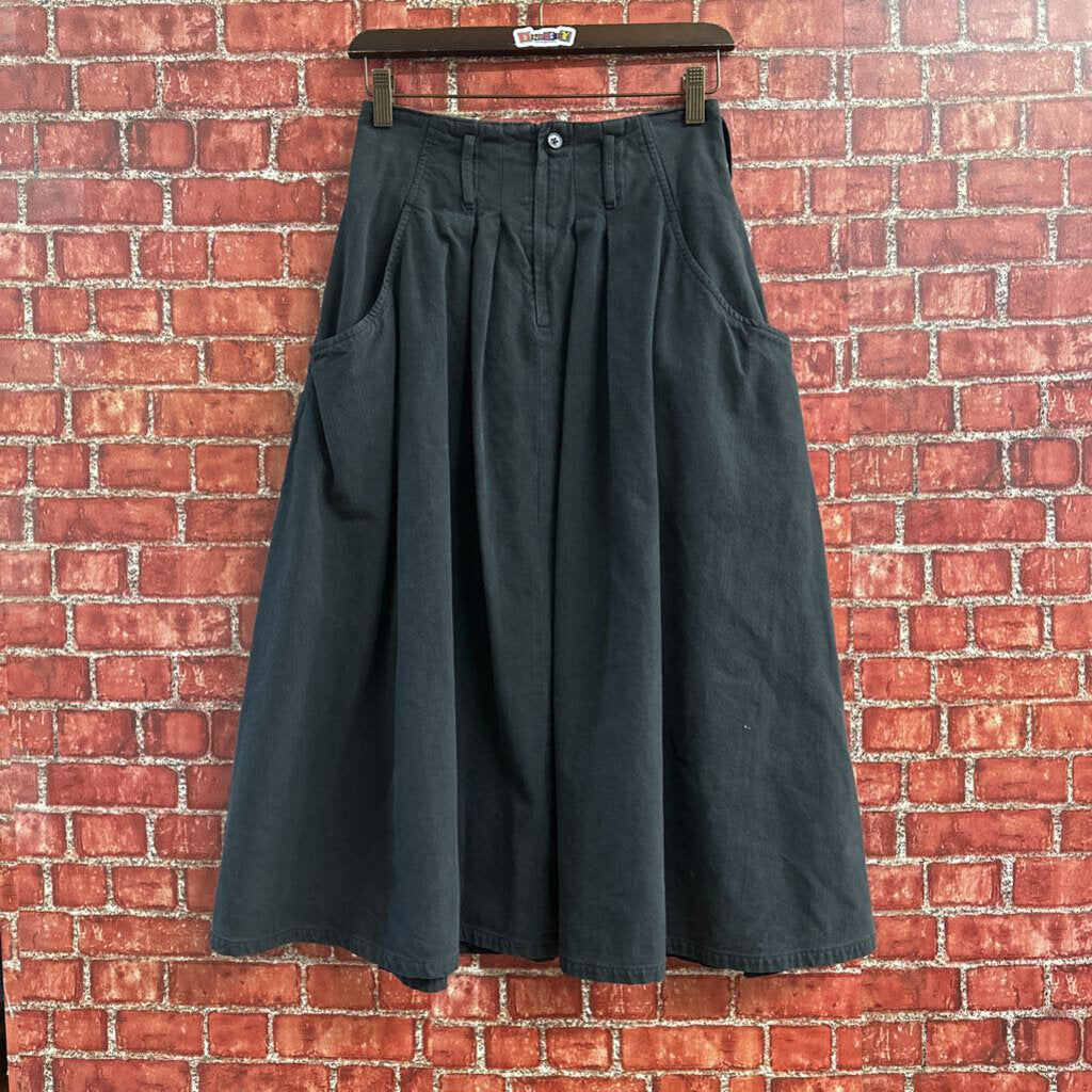 Vintage 60/70s Japanese Cotton Skirt Black Size S