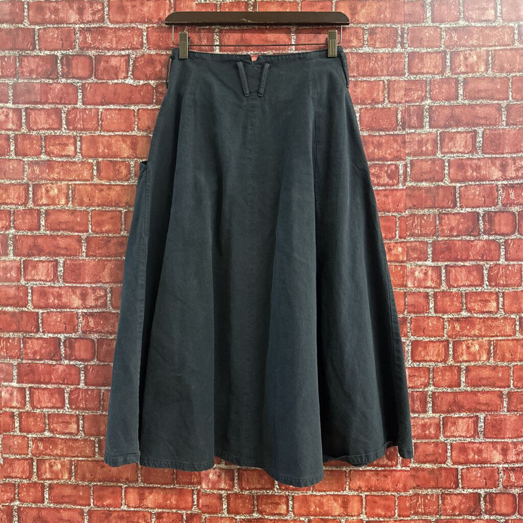 Vintage 60/70s Japanese Cotton Skirt Black Size S