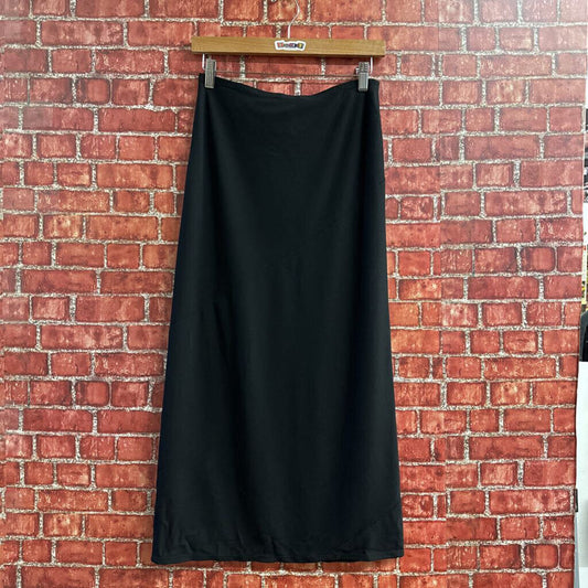 Vintage 90s Compliance Alliance Slip Skirt Black Size S