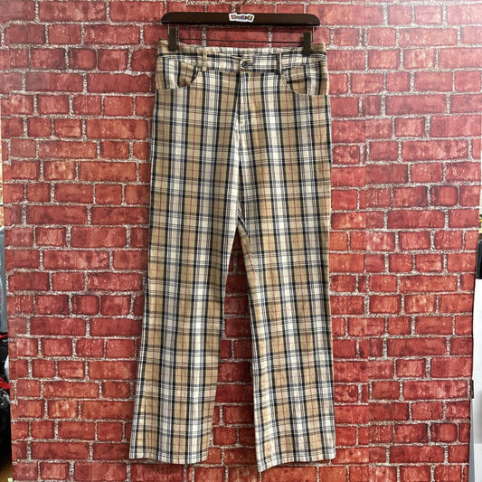 Vintage Betsys Plaid Low Rise Pants Brown Size 6