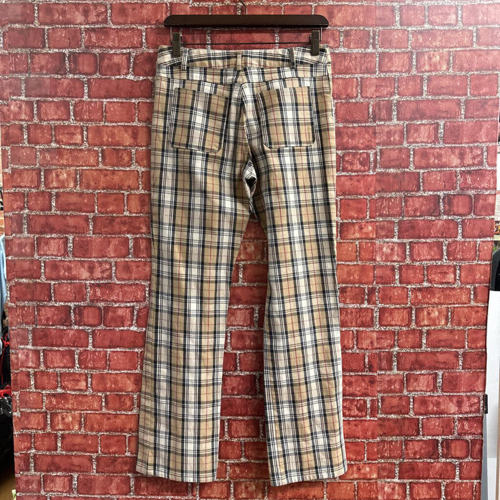 Vintage Betsys Plaid Low Rise Pants Brown Size 6