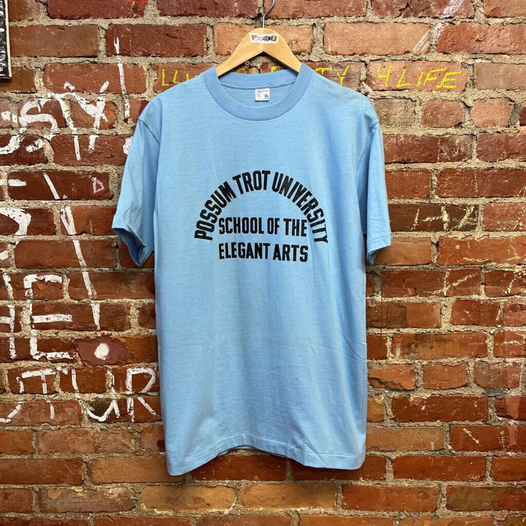 Possum Trot University Baby Blue Vtg Tee Size XL