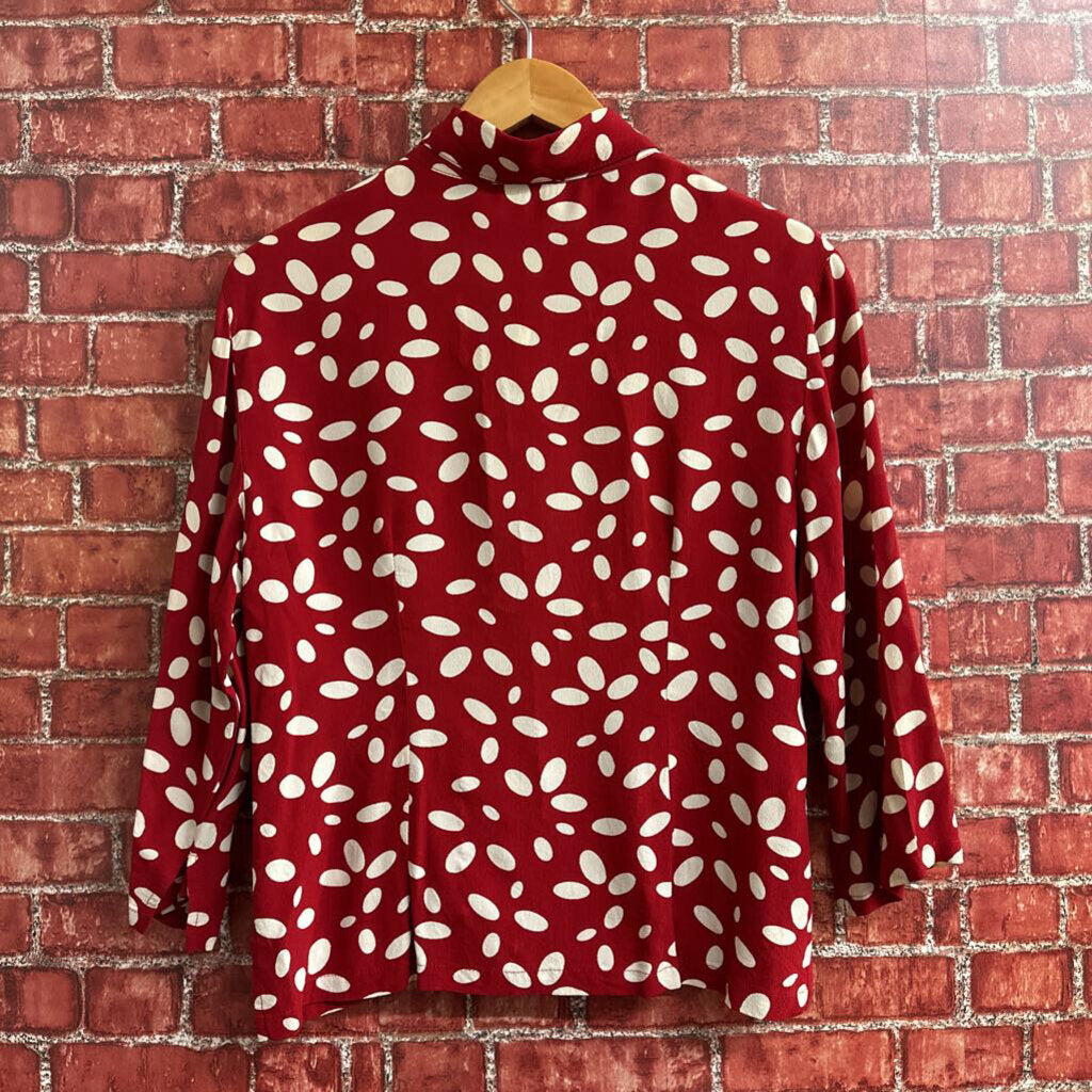 Vintage Betsys Abstract Button Down Red Size M