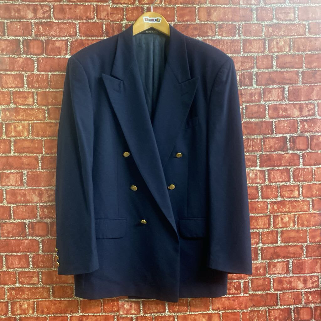 Burberry Vintage Wool Navy Blazer Size Medium