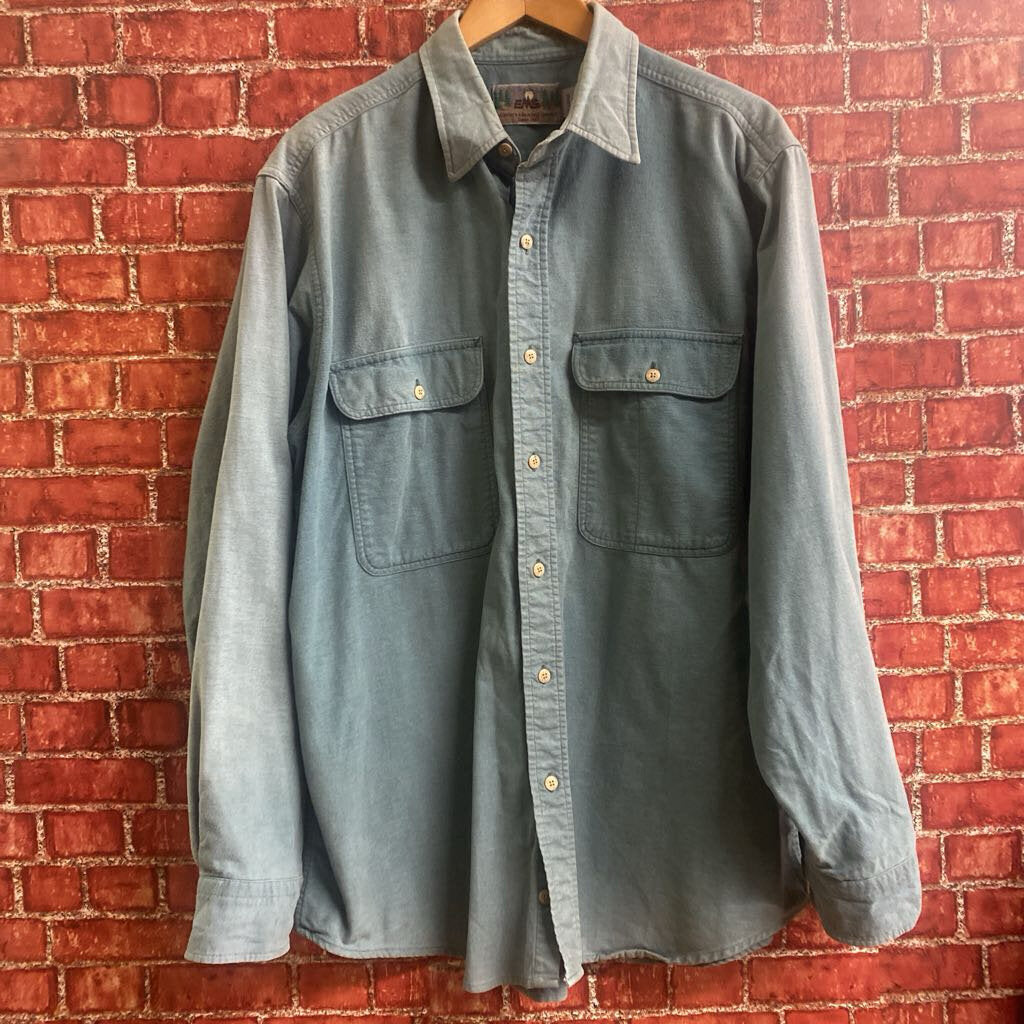 EMS Heavy Button Down Shirt Size XL Blue