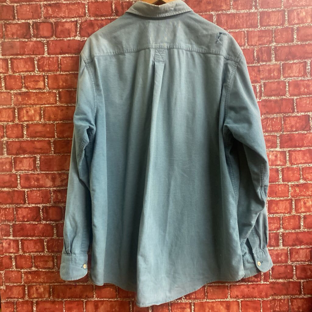 EMS Heavy Button Down Shirt Size XL Blue