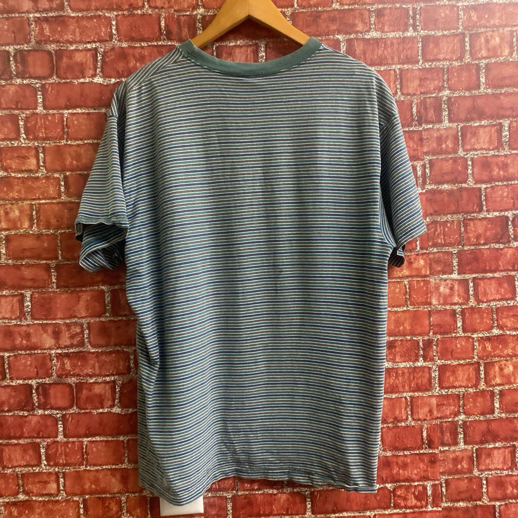 Vintage Striped Shirt Size Large Green