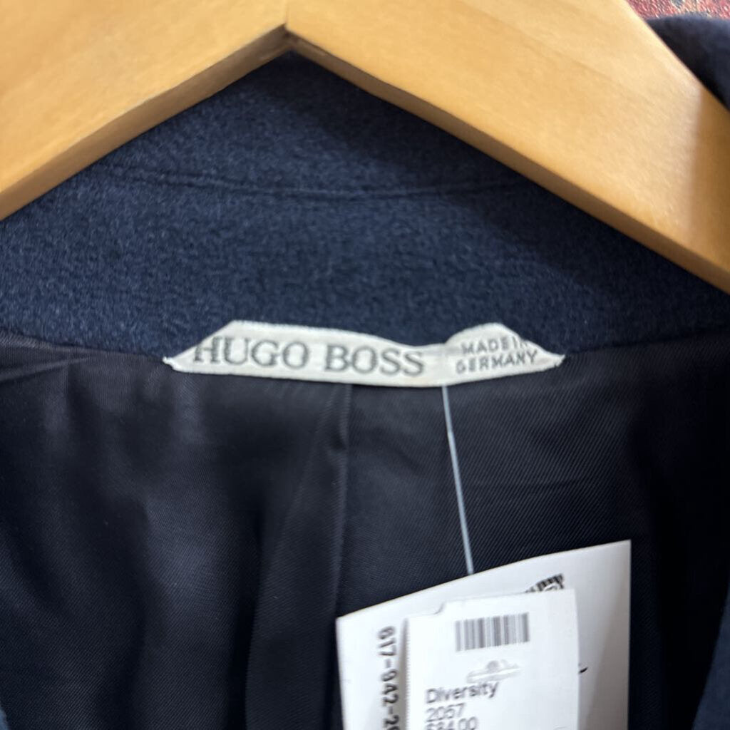 VTG Hugo Boss Wool Trench Coat Blue Size XL