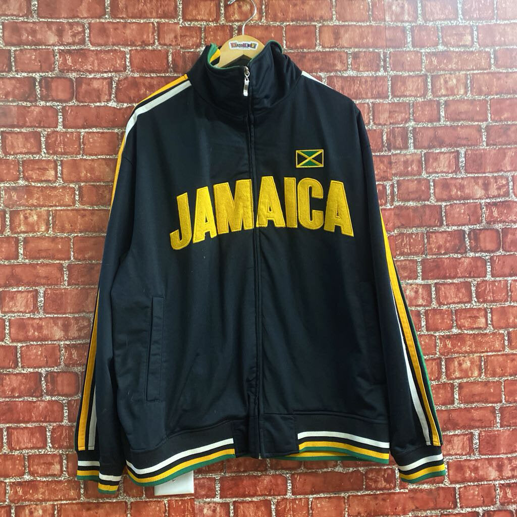 Futbol Jamacia Zip Up Jacket Black/Yellow Size XL