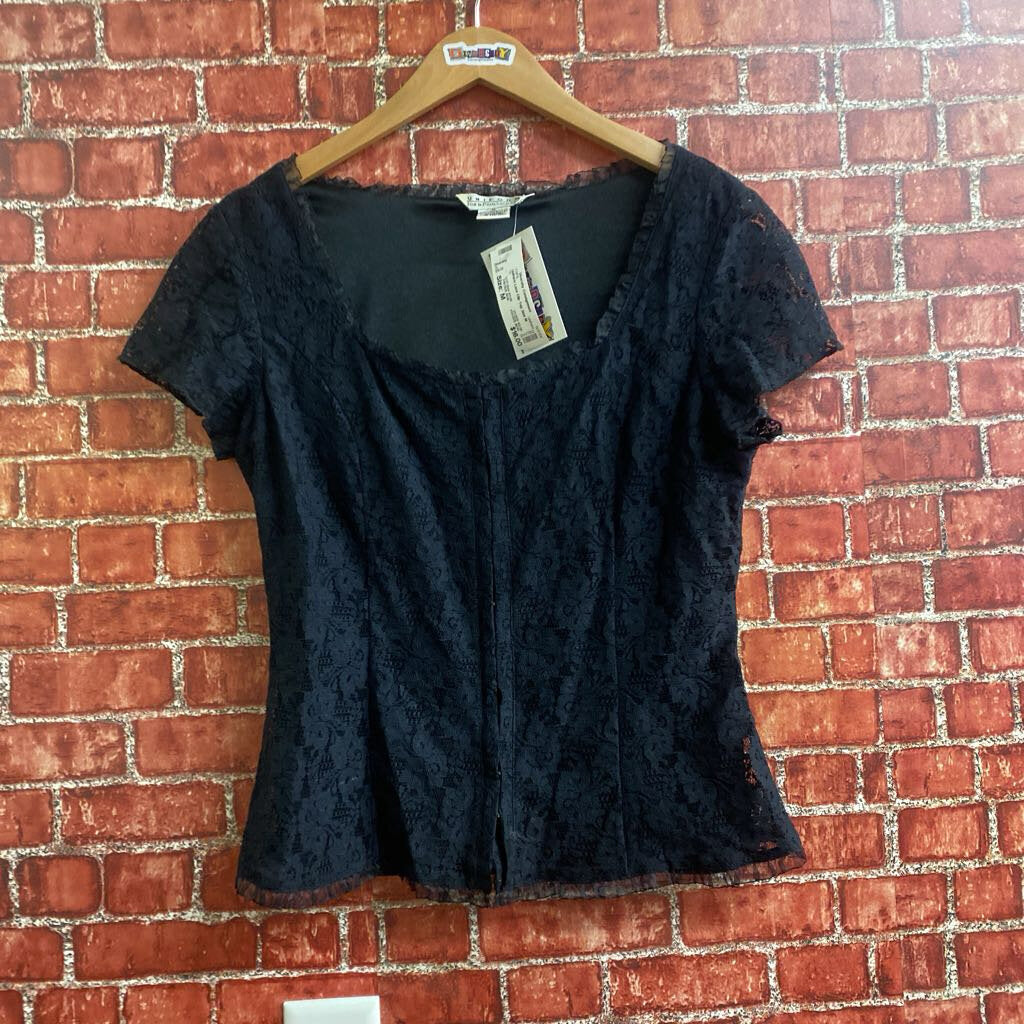 Uniform Lace Clip Top Size M