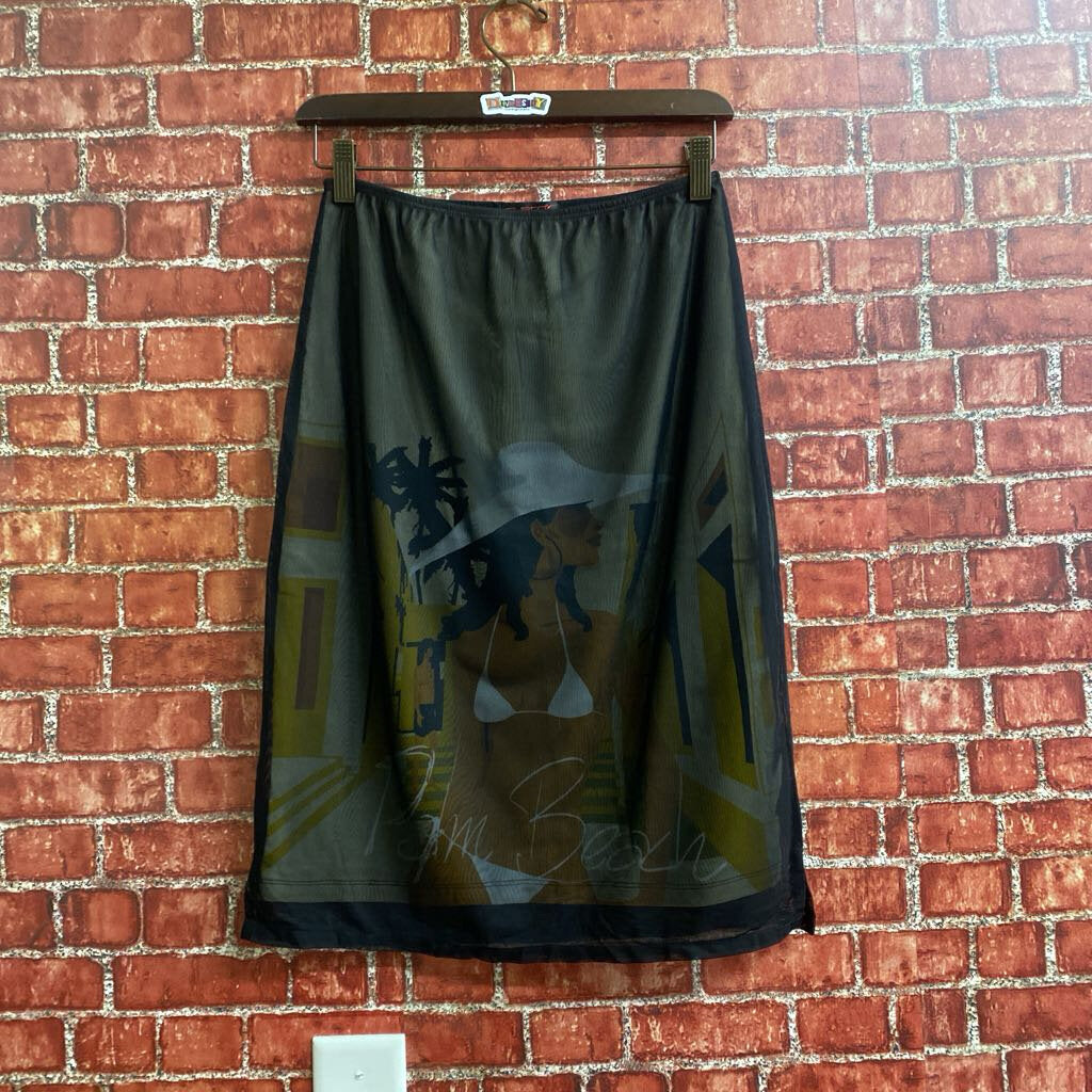 Custo Barcelona Sheer Skirt With Picture Black Size 2