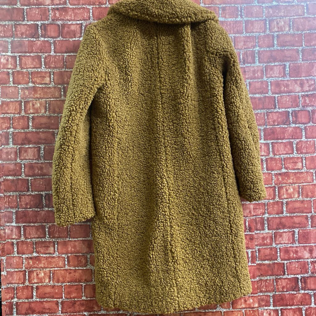 J Crew Teddy Coat Brown Size XS