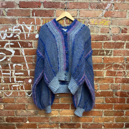 Susan Davis Knit Cardigan Blue OS