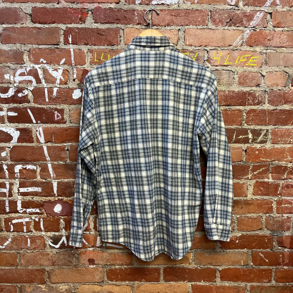 John Ashford Flannel Ble/Wht S