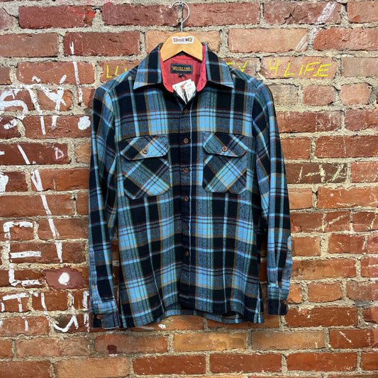 Woodland Button Down Flannel Blue S