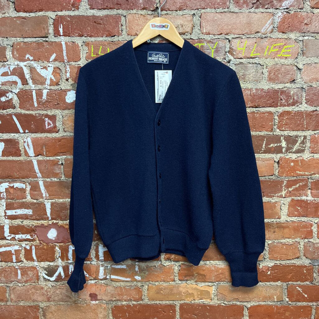 Vintage Arnold Palmer Navy Blue Cardigan Sweater Size Small