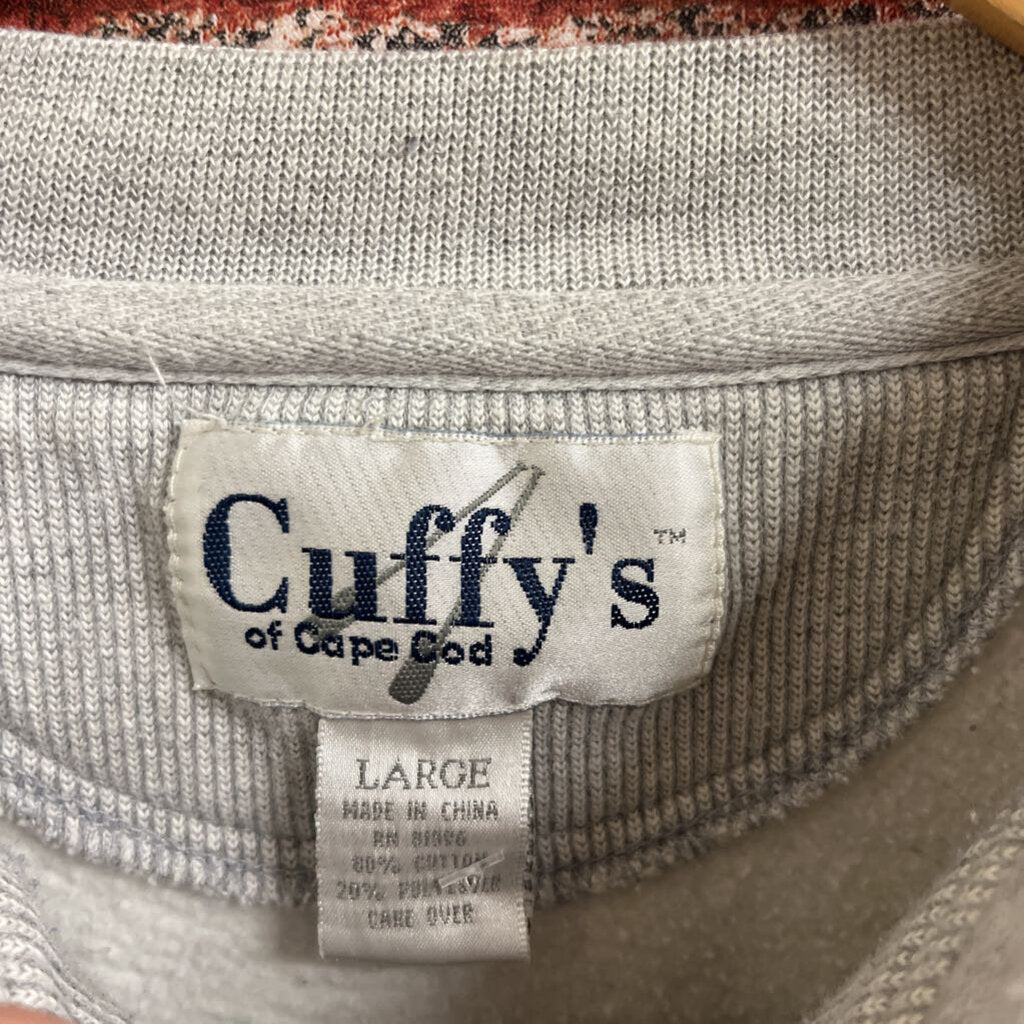 Cuffys Cape Cod Vintage Henley Sweatshirt Size Large