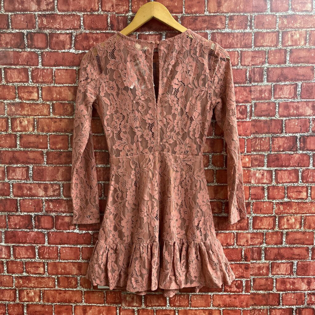 Miami Floral Lace Mini Dress LS Size XXS