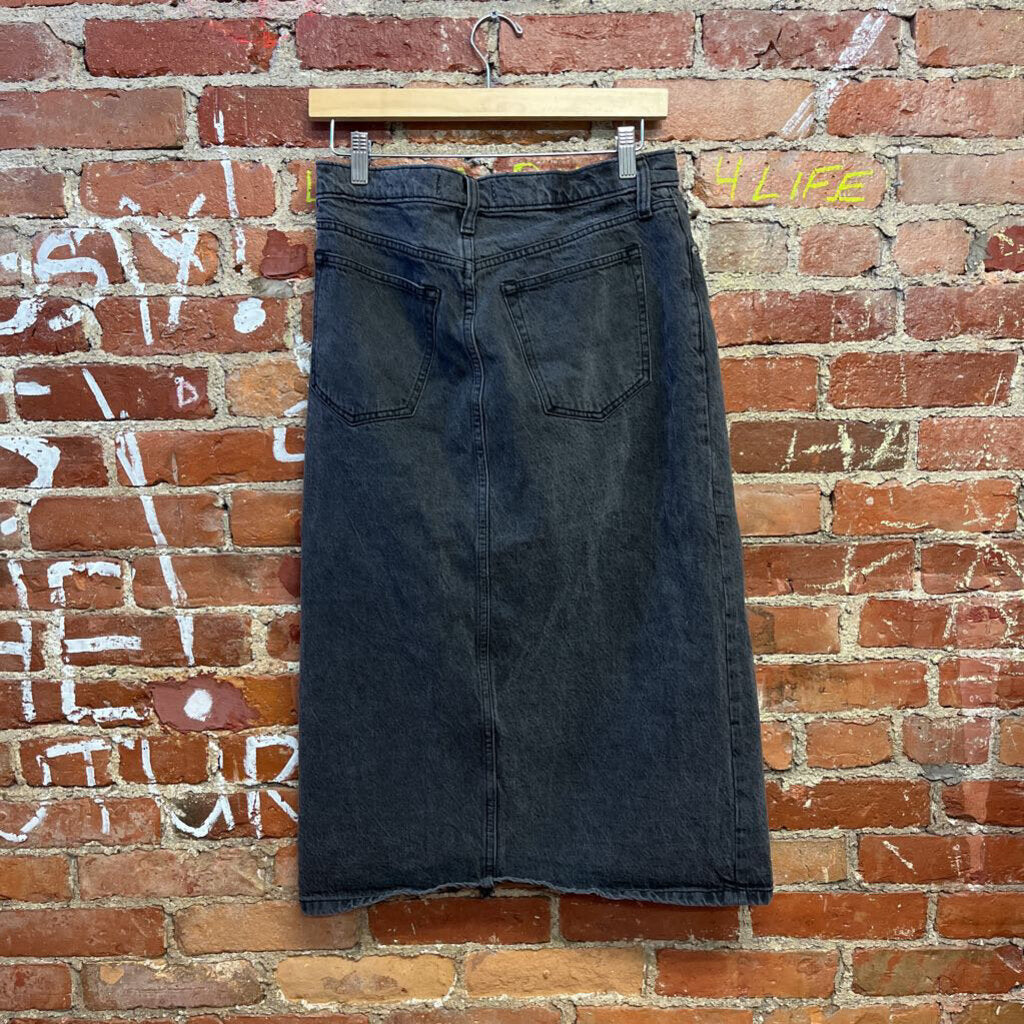 Abercrombie & Fitch Midi Denim Skirt black Size 6