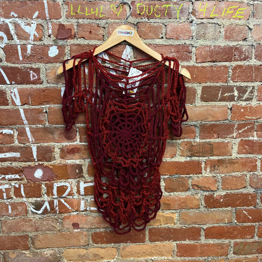 Custom Made Spider-Web Crochet Top Size Small