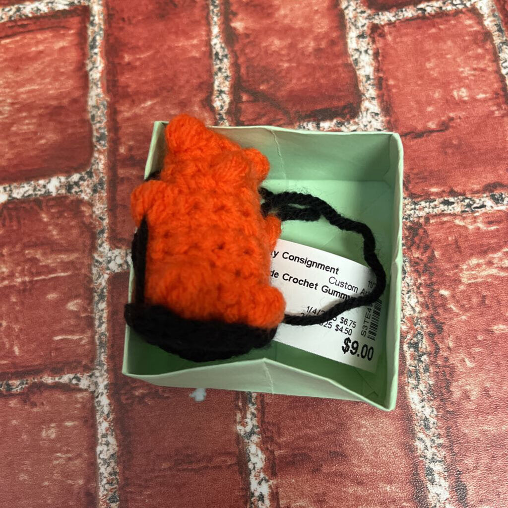 Custom Made Crochet Gummy Bear Orange