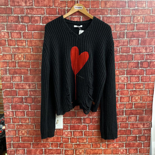 Peace Love World Bleeding Heart Sweater Size Small